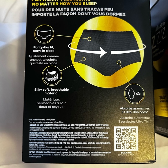 Always ZZZ Period Underwear S/M Bundle Of 2 New Boxes Never Opened - Picture 4 of 8